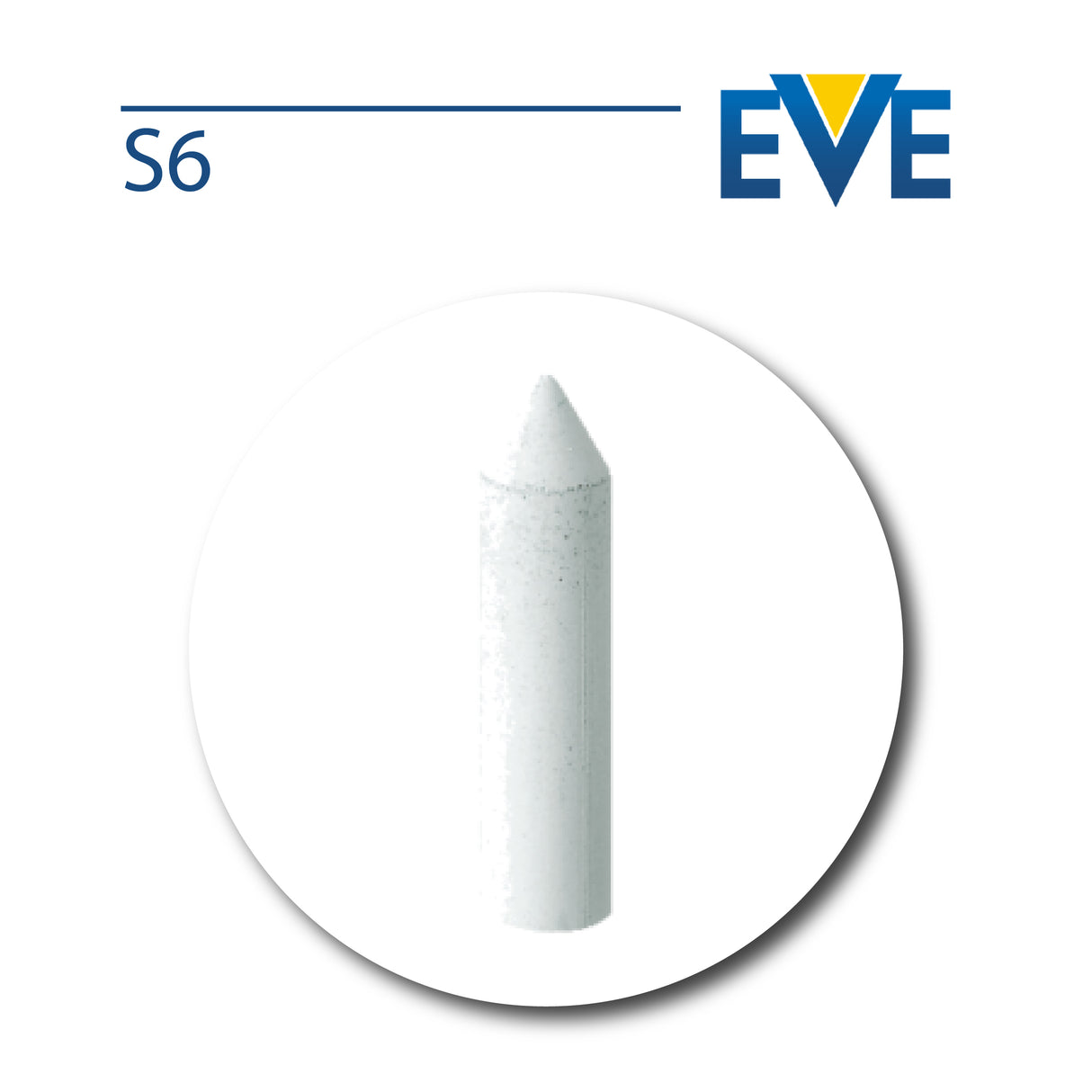 EVE Germany White Coarse Torpedo Silicone Polisher for jewelry surface preparation
