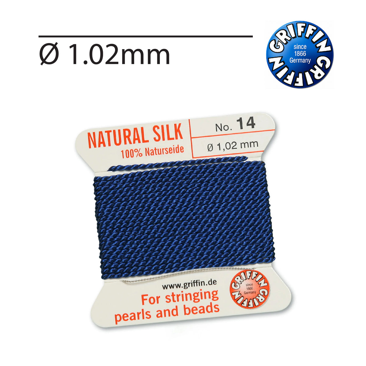 Griffin Dark Blue Silk Jewellery Thread for Bead Stringing