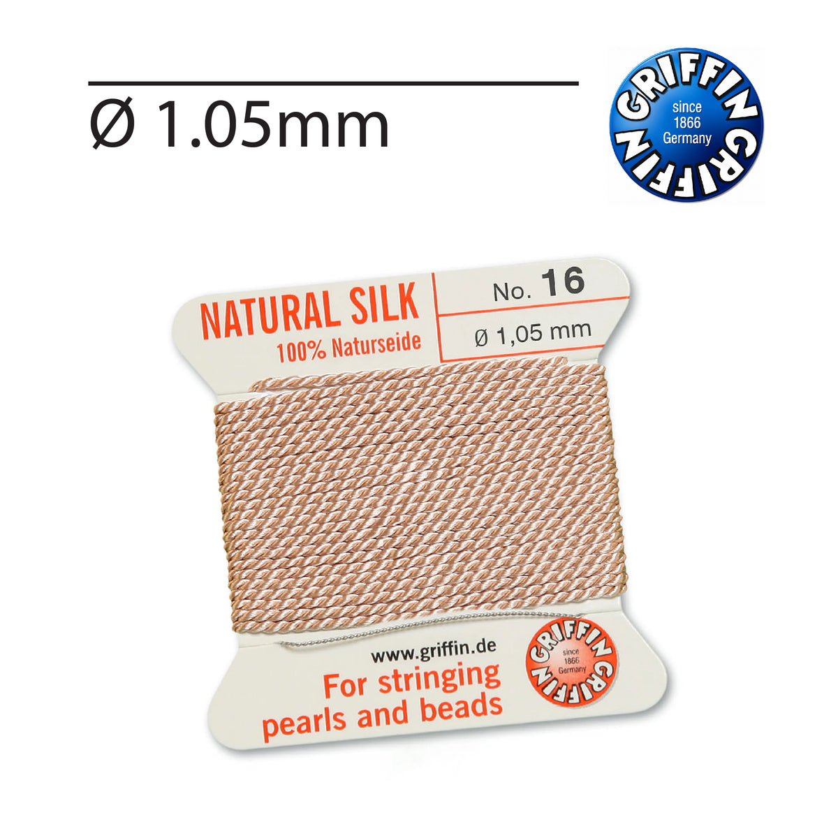 Griffin Light Pink Beading Silk for Pearls and Gemstones