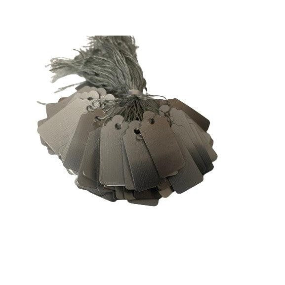 Tags PVC with string - SILVER