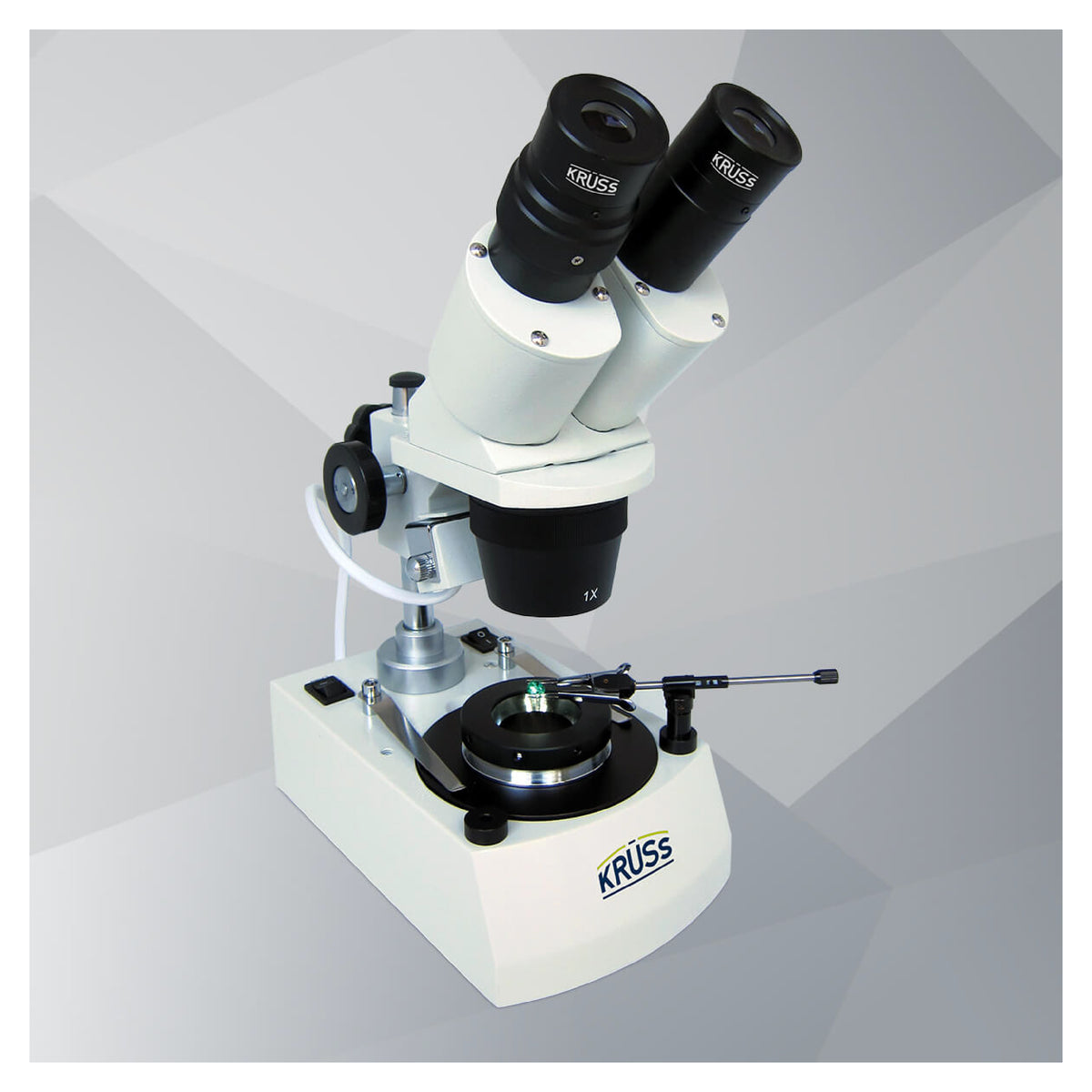 KSW4000 gemstone microscope horizontal assembly of pillar and specimen stage