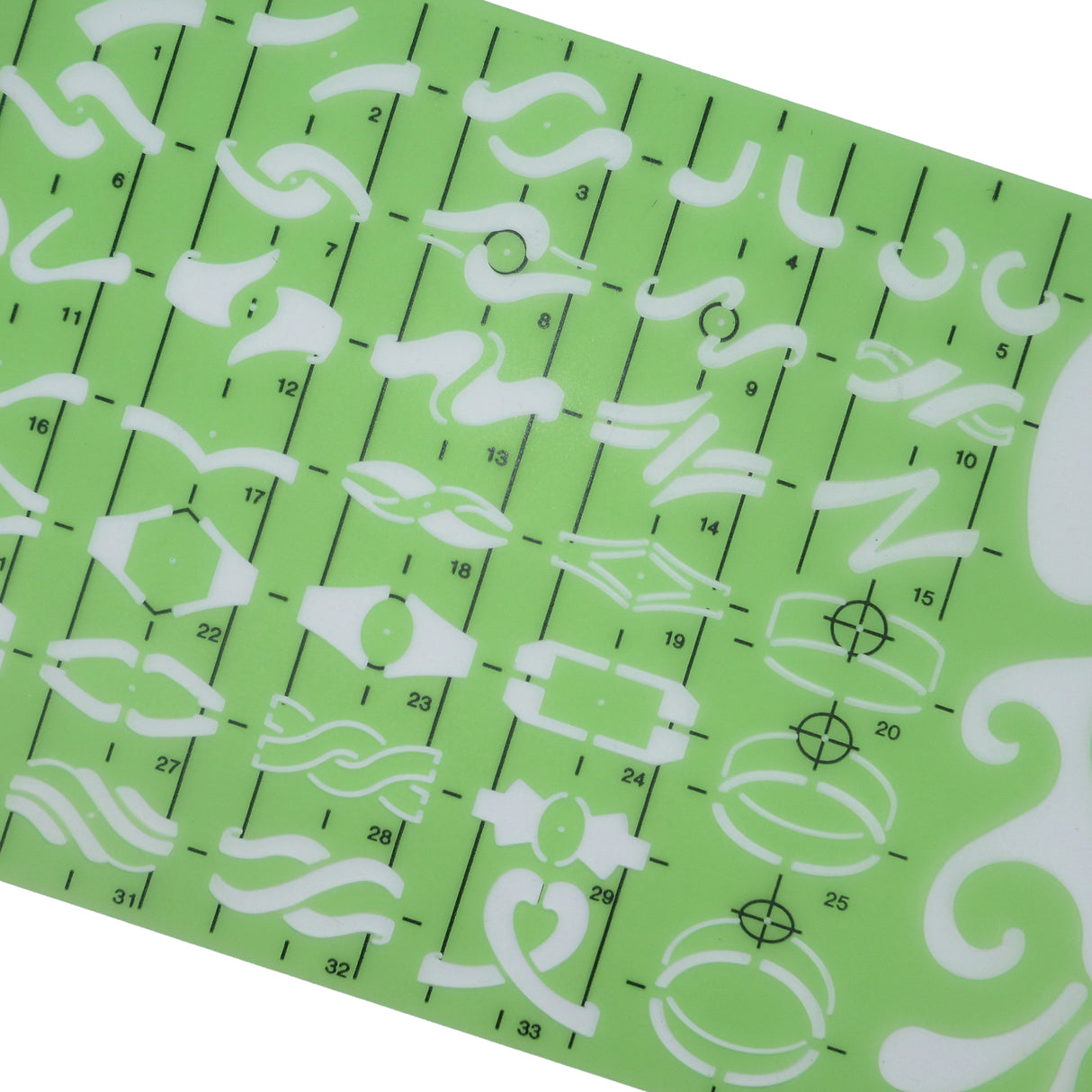 jewelry design stencil with ring design and gemstone setting shapes