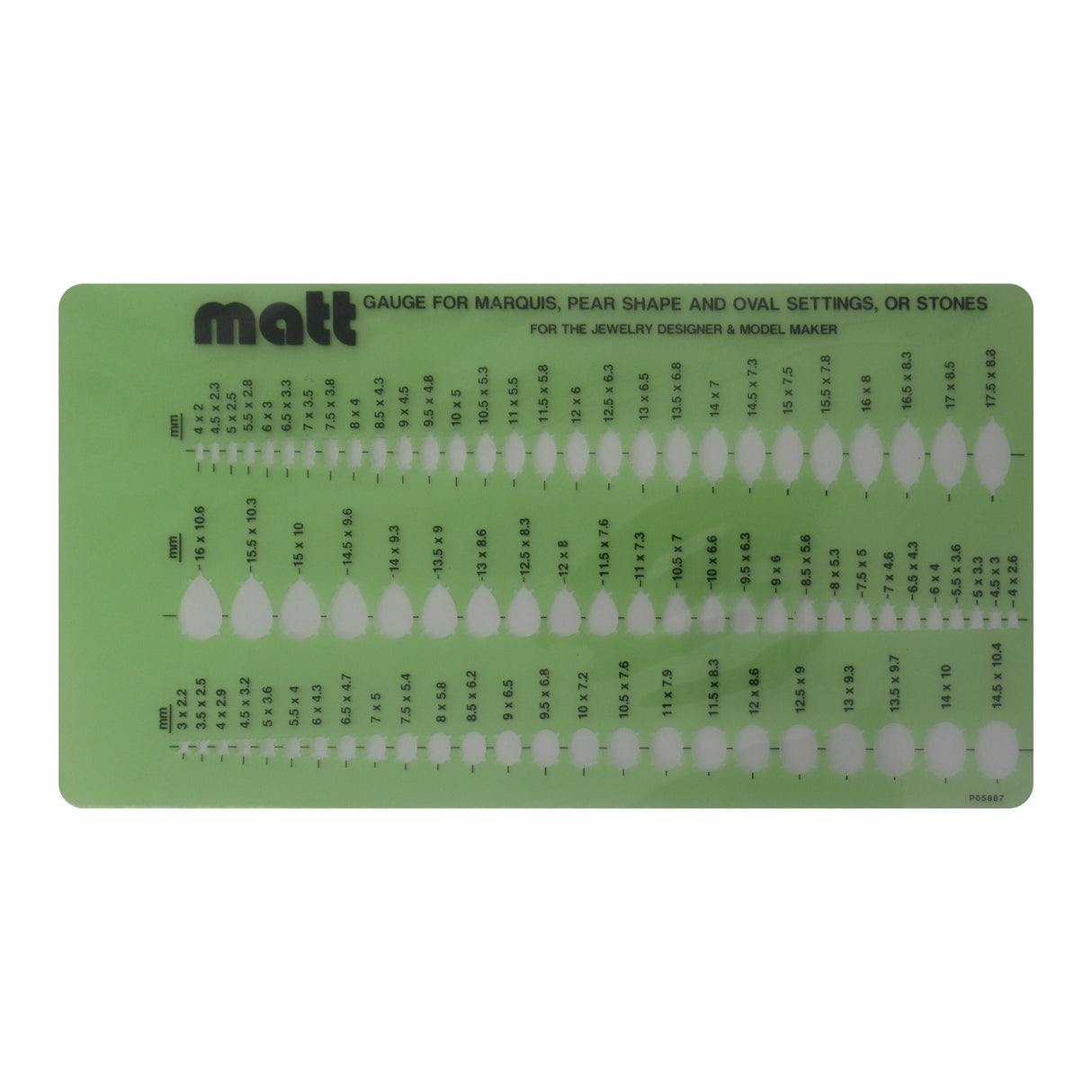 Matt marquise pear oval stone gauge tool for jewelry making