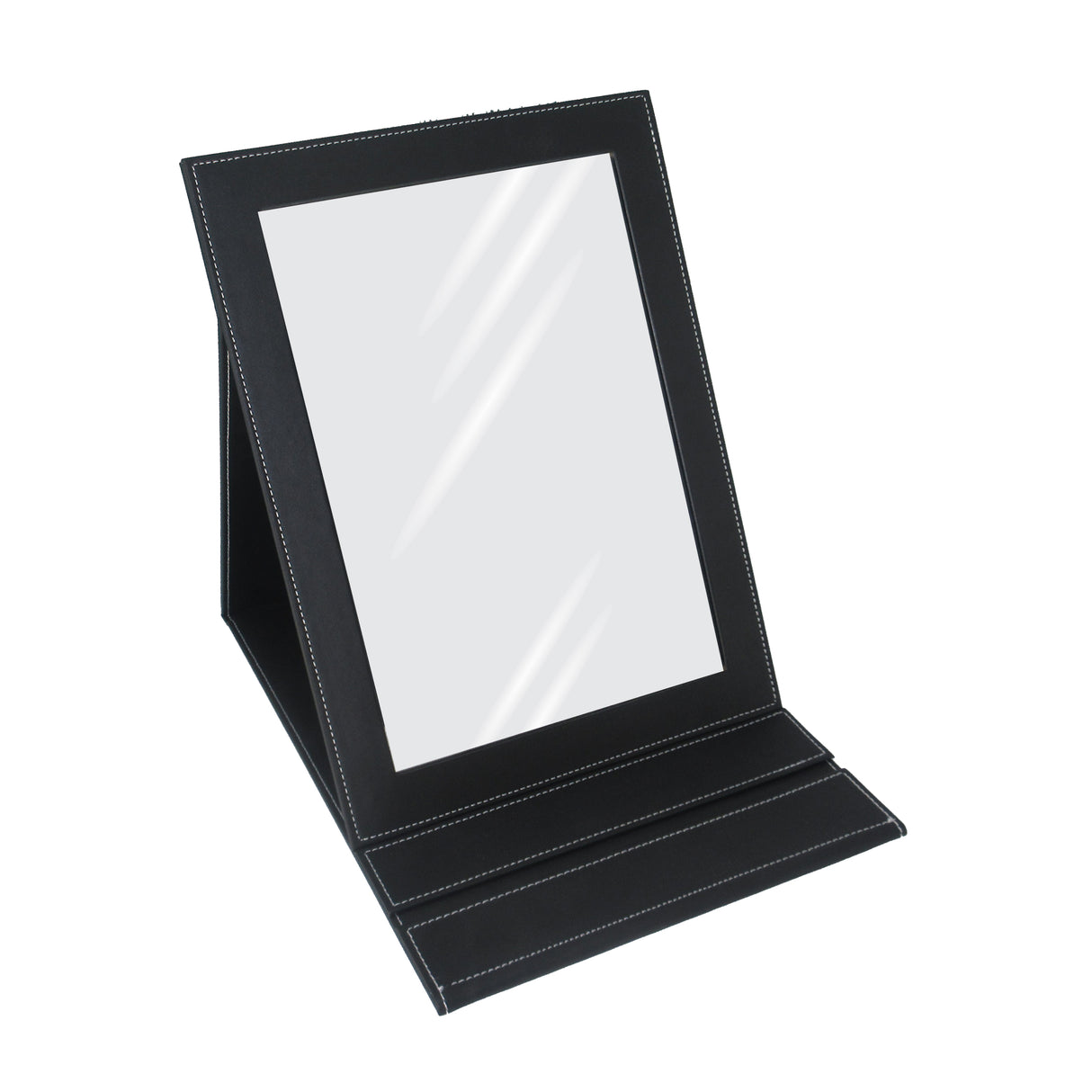 Small leather mirror for customers trying on jewelry