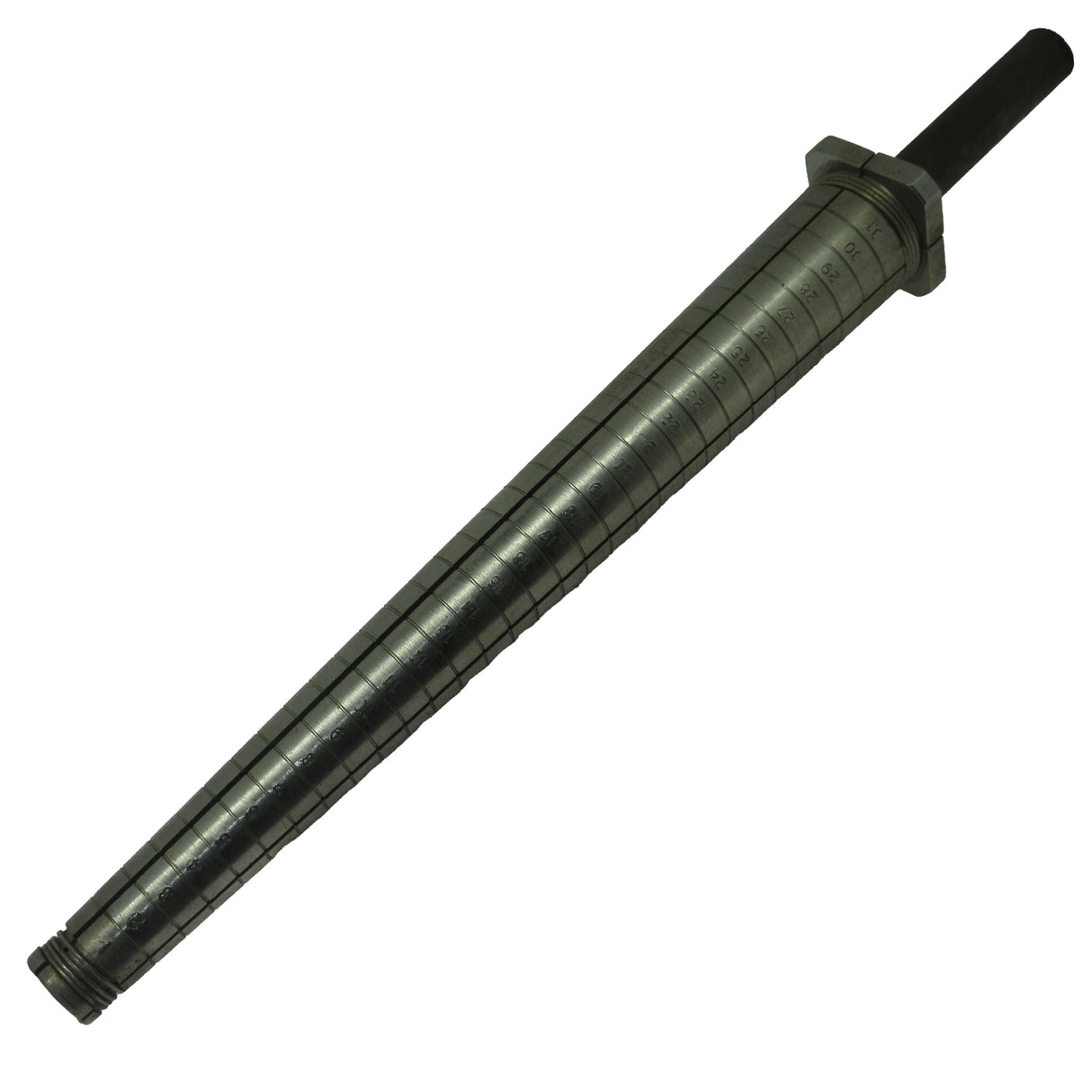 Jeweler ring stretcher mandrel with size markings