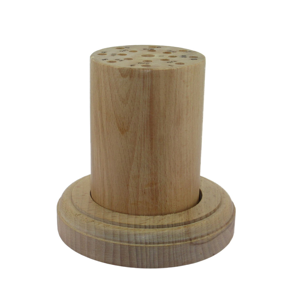Wooden saw blade holder with engraved blade sizes 8/0, 7/0, 6/0, 5/0, 4/0, 3/0, 2/0, 1/0, 0, 1, 2, 3, 4, 5, 6 and 7