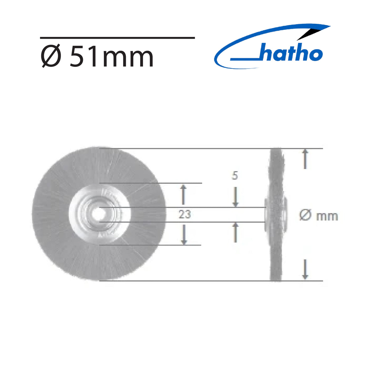 HATHO Slimline black hard Chungking bristle polishing brush
