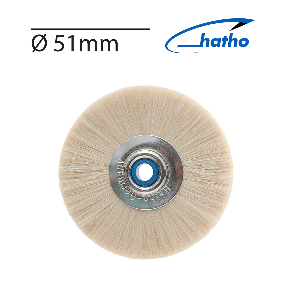 HATHO Slimline polishing brushes 51mm in soft white and hard black bristles