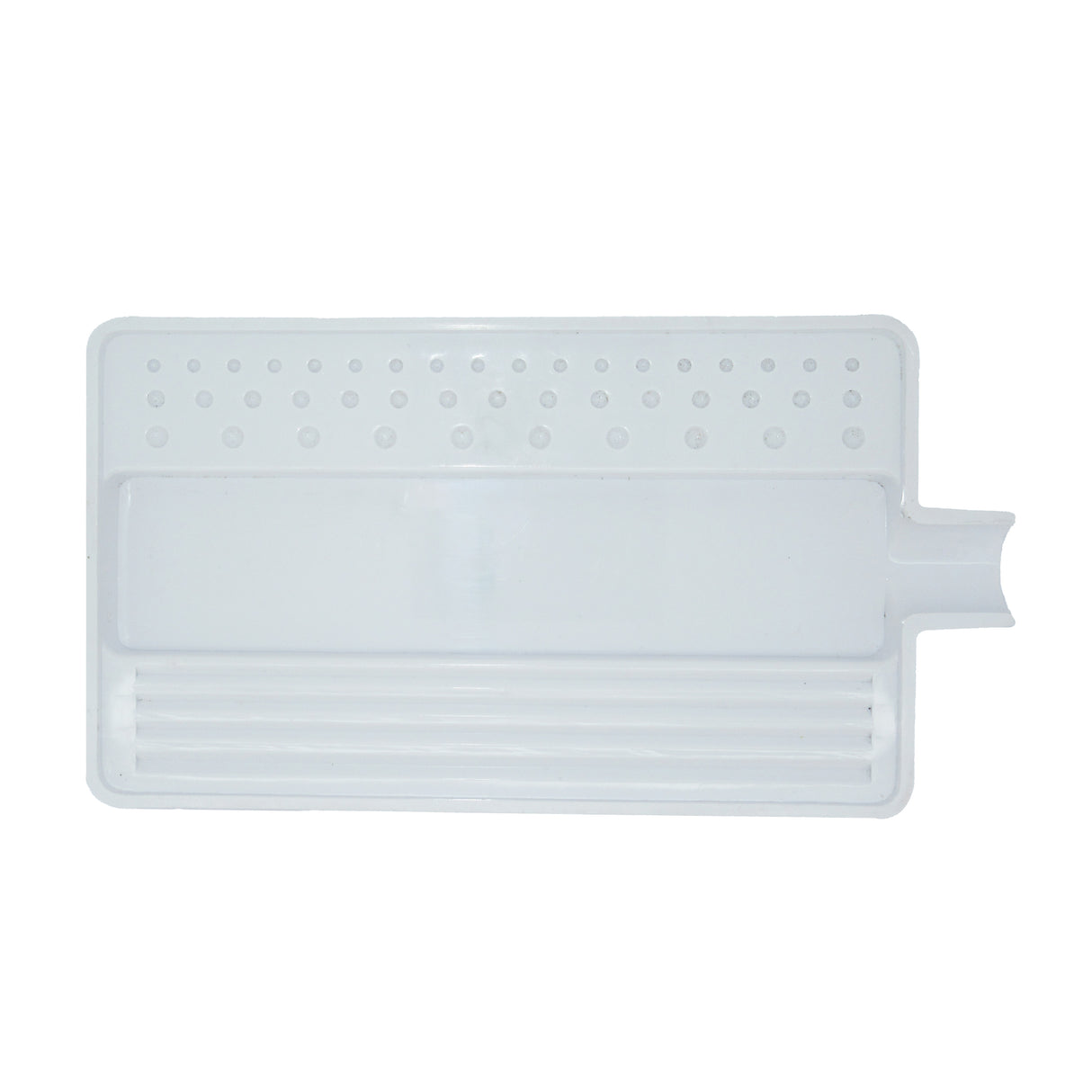White gemstone tray with multiple hole sizes for grading stones