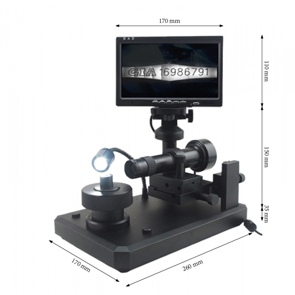 Professional diamond inspection tool for viewing laser inscriptions