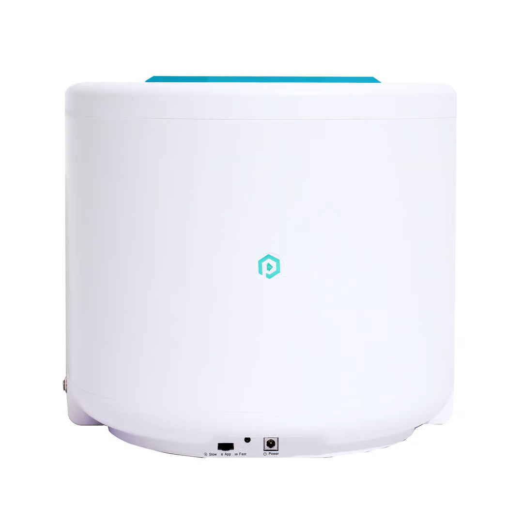 GemLightbox Pro smartphone jewelry photography lightbox with dual turntables for rings, necklaces, earrings, and gemstones back view