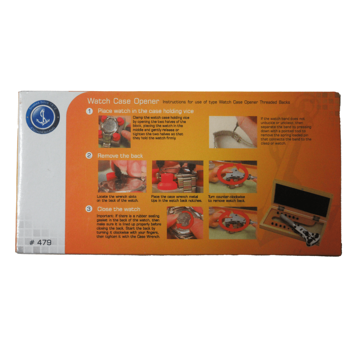 Watch repair tool kit with spare pins in hardwood box