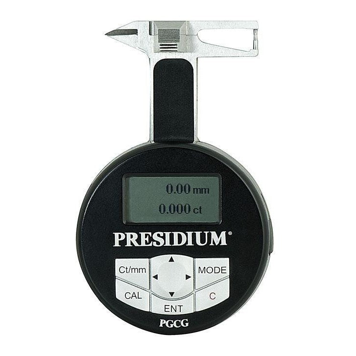 Presidium Gem Computer Gauge for digital gemstone identification and specific gravity measurement.