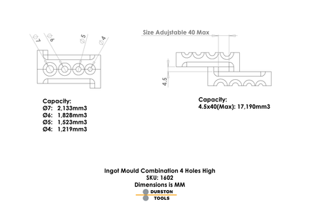 Adjustable Ingot Mould - Combination - Durston