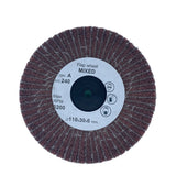 Mixed flap wheel with Scotch-Brite and emery paper, Ø110 mm abrasive wheel for surface finishing.