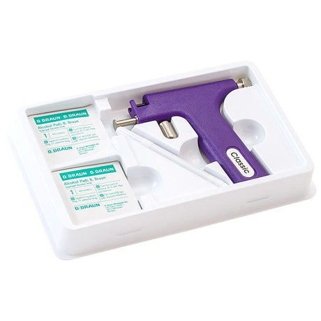 Easy Piercy Classic ear piercing instrument for hygienic and precise ear lobe piercing using Easy Piercy ear studs