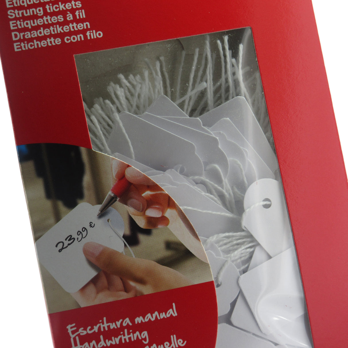 APLI paper labels with string 200 pack for handwritten price tags