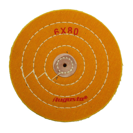 Augusta yellow cotton polishing buff disc for scratch removal 6X80