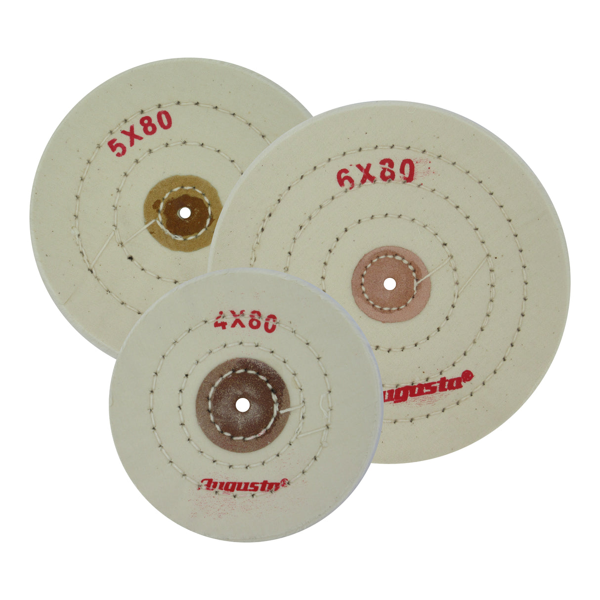 AUGUSTA white muslin polishing wheel for jewellery making and high-gloss metal polishing