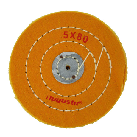 Augusta yellow cotton polishing buff disc for scratch removal 5X80