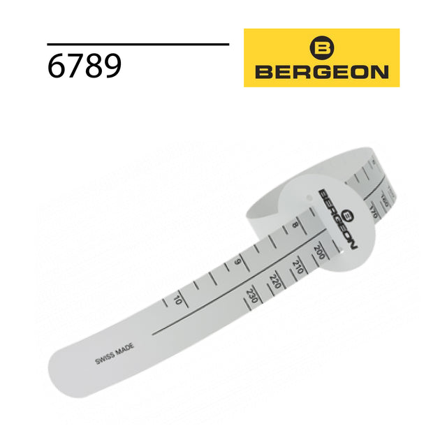 Bergeon 6789 flexible wrist measuring tape for watch bracelet sizing