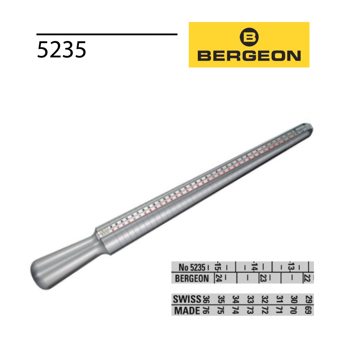 Professional ring stick with French and American ring sizes