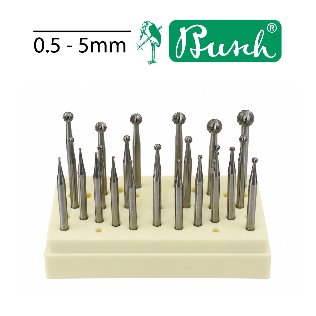 Genuine Busch 24 piece round ball bur set made in Germany
