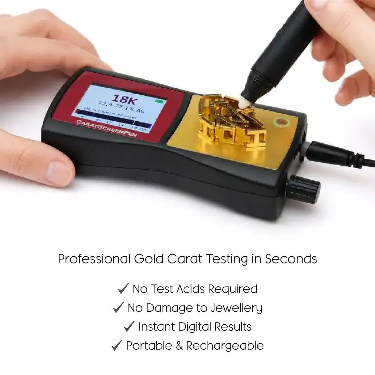 CaratScreenPen V2 electronic gold jewellery tester for determining gold carat