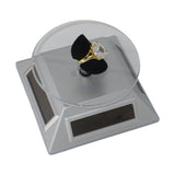 Solar-powered rotating diamond display stand with 360-degree rotation