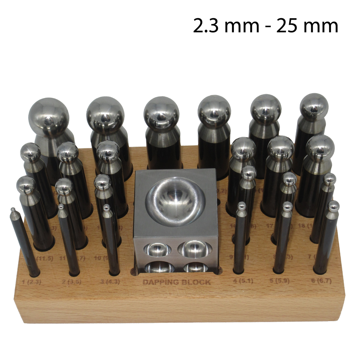 Dapping Rods Wooden Base Dapping Punch Set of 24 – DAVTOOLS