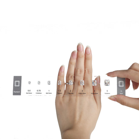 Jewelry store diamond size and shape selector for customer ring consultations