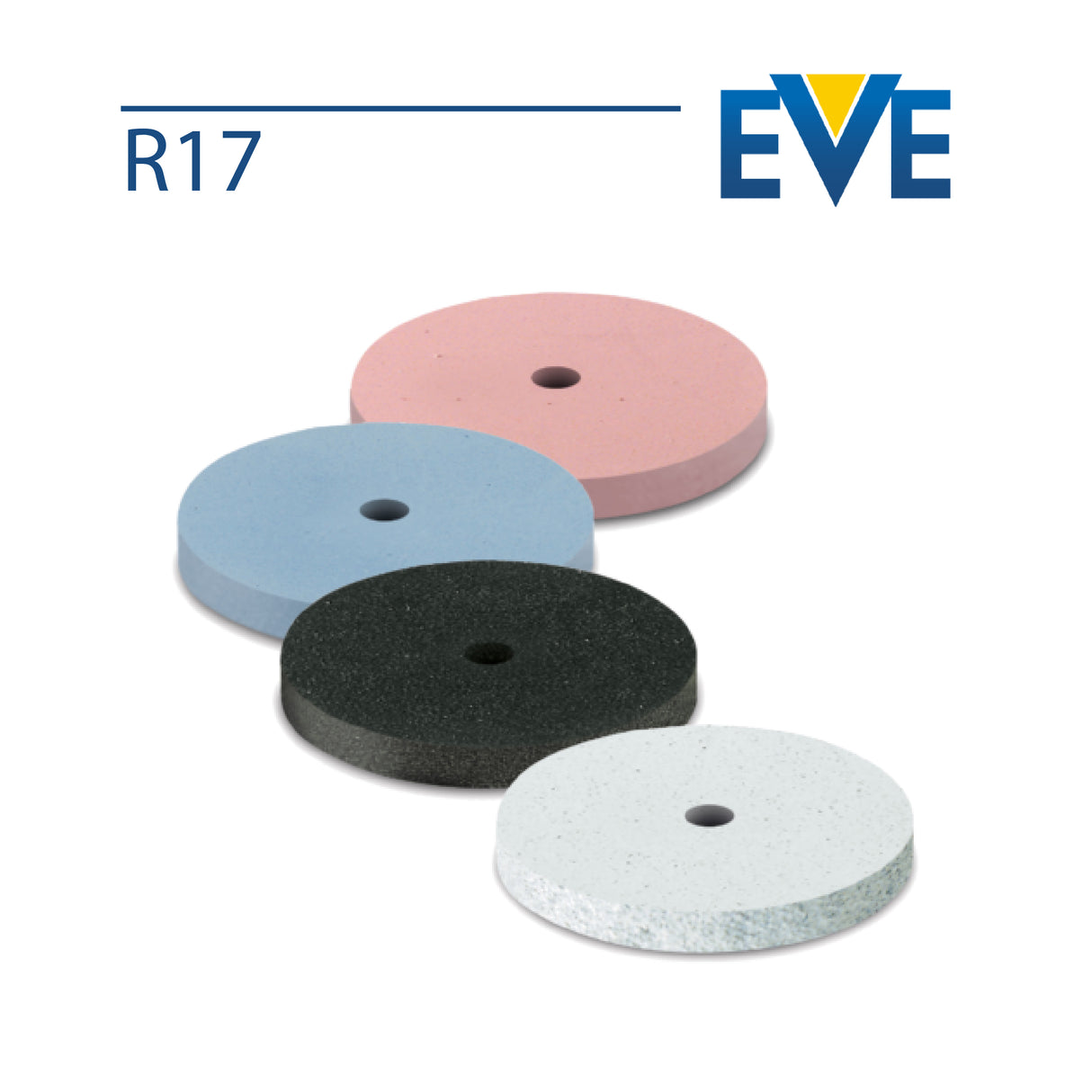 EVE siliconen wielen (niet gemonteerd) - Vierkante rand - Afmeting Ø 17 x 3 mm