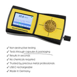 Portable gold testing device with non-destructive eddy current technology for precious metal verification