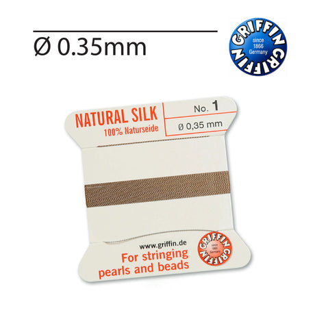 Griffin Beige Silk Cord for Pearl Stringing and Knotting