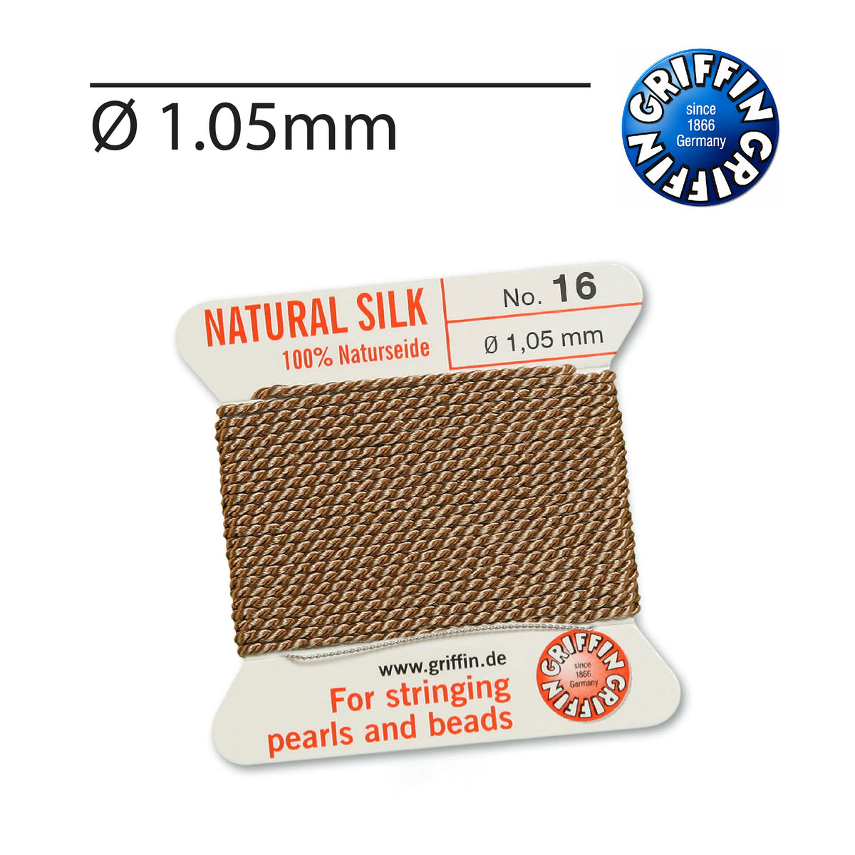 Griffin Beige Professional Silk Cord for Pearl Stringing