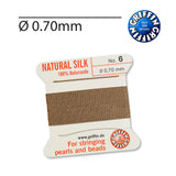Griffin Beige 2m Silk Bead Cord with Stainless Steel Needle
