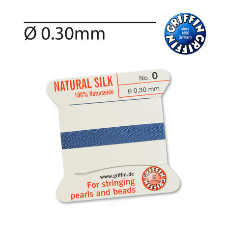 Griffin Blue Silk Cord for Pearl Stringing and Knotting