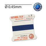 Griffin Natural Silk Bead Cord Dark Blue for Jewellery Making