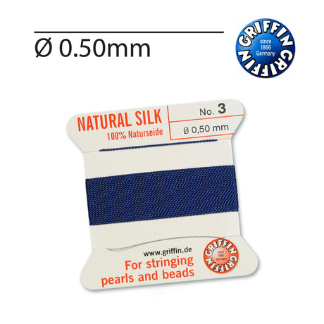 Dark Blue Griffin Silk Thread for Pearl and Bead Stringing