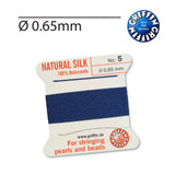 Griffin Dark Blue Natural Silk Jewellery Cord for Pearls