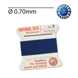 Griffin Dark Blue Silk Beading Cord for Gemstones and Pearls