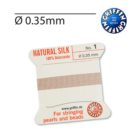 Griffin Light Pink Natural Silk Jewellery Cord for Pearls