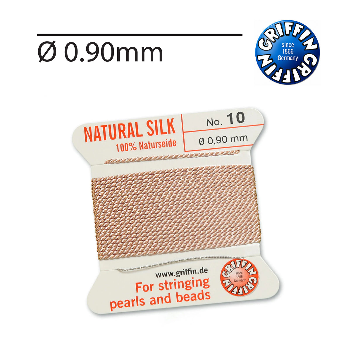 Griffin Light Pink Silk Cord for Gemstone Jewellery Making