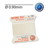 GRIFFIN White natural silk bead cord Nr. 10 0.90mm for pearl and bead stringing