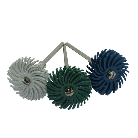 Green 50 grit radial bristle disc for heavy metal cleaning and oxide removal 