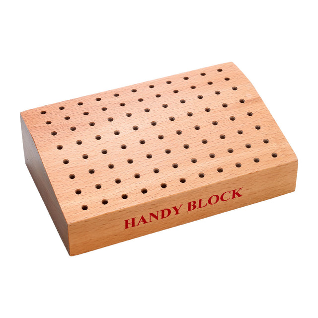 Wooden bur holder with 88 holes for jewellery making tools