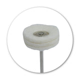 Mounted felt cloth lap with metal core, 22 mm diameter, 6 mm trim, for high-gloss finishing with polishing paste