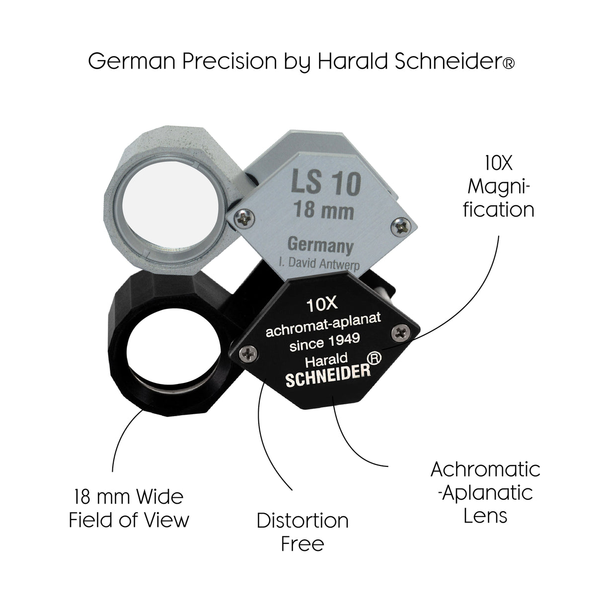 Harald Schneider LS10 10x professional gemological loupe