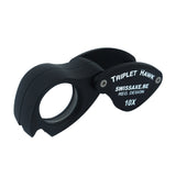 Triplet jeweller's loupe with distortion-free optical performance