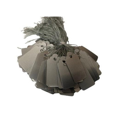 Tags PVC with string - SILVER